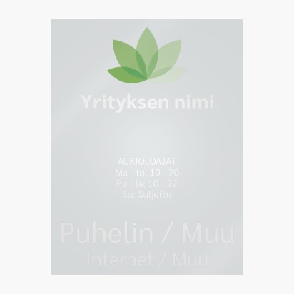 Mallin esikatselu Mallivalikoima: Holistinen& Vaihtoehtoinen lääketiede  Ikkunatarrat, 90 x 120 cm Suorakulmainen